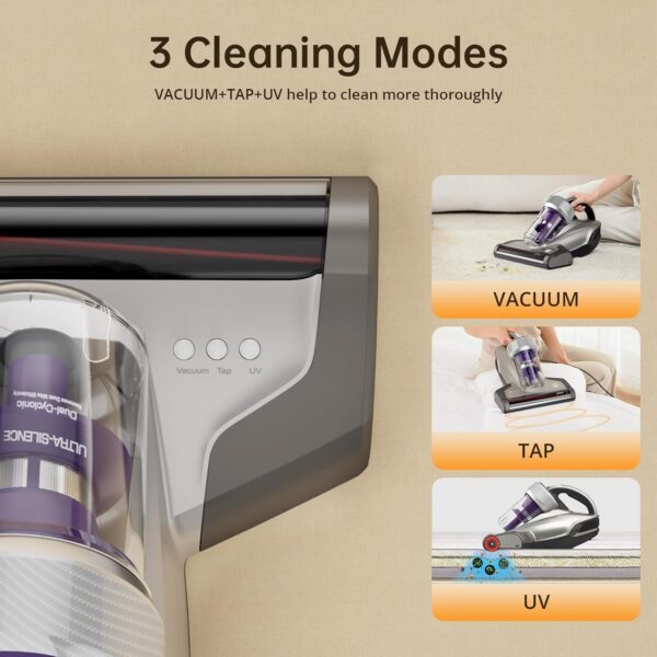 Jimmy JV35 Mattress Vacuum Cleaner, 700W Anti Dust Mite Bed Vacuum Cleaner with UV-C Light, 14 KPa Suction Power Corded Handheld Vacuum for Bed Sheets, Sofa, Pillows and More - Image 8