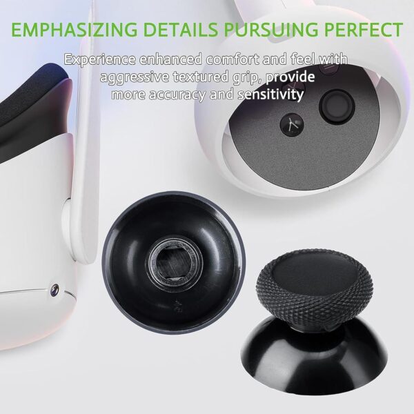 BODYA 2Pcs Joystick Caps for Meta Oculus Quest 2 Controller Analog Thumbsticks Mushroom Caps Black - Image 5