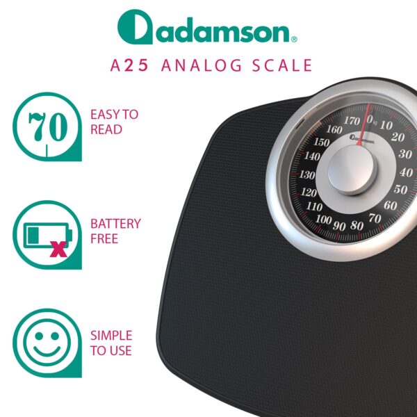 Adamson A25 KG Bathroom Scales - Up to 180kg, Anti-Skid Rubber Surface, Extra Large Numbers - High Precision Weighing Scales for Body Weight - Durable with 20-Year Assurance - New Version - Image 4