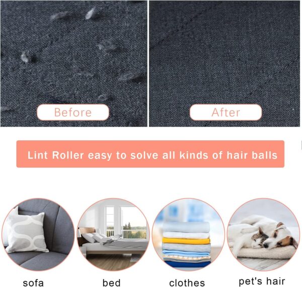 MOTONG 1 Pack Lint Remover, Double Carpet Scraper Manual Brush Tool Shaver Clothes Fuzz Roller Wooden Handle Reusable Mini Lint Cleaner for Pet Hair, Fuzz - Image 9