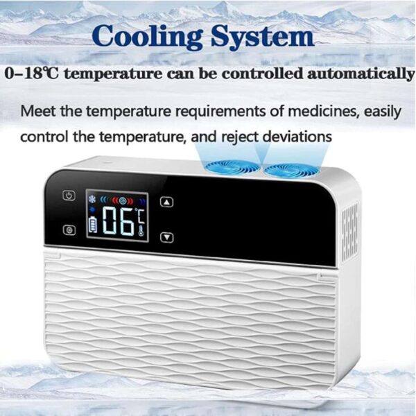 FSCLJ Portable Insulin Cooler Box for Car, Smart LED Display Medication Refrigerator with USB Charging Cable for Travel Household - Image 4