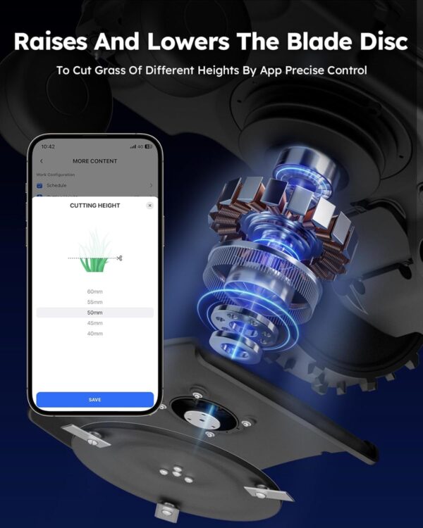 Robot Lawnmower Automatic Robot - up to 1/4 Acre(1000m²), with Max 180m Boundary Wire, Smart Mowing Path, 300% Higher Efficiency, Low Noise 55dB, ANTHBOT Robotic Lawn Mower With Breakpoint Detection - Image 8