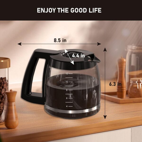 12-Cup Coffee Pot Replacement Compatible with Cuisinart Coffee Maker Models SS-12, SS-15, SS-16, DCC-1100BK, DCC-1200, DCC-2650, CHW-12P1, DGB-400, DGB-550BK, DGB-550BK1, DGB-625BC and DGB-700BC - Image 7