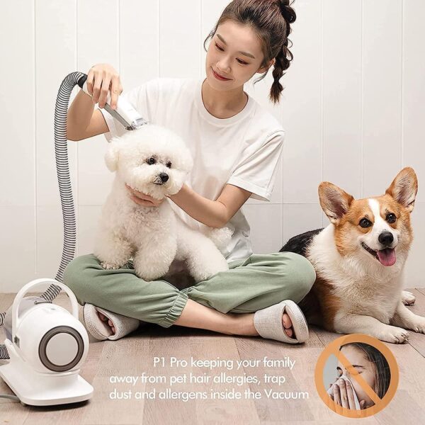 Pet Clipper Grooming Kit, Grooming Clippers Vacuum Suction 99% Pet Hair for Dogs Cats - Image 2