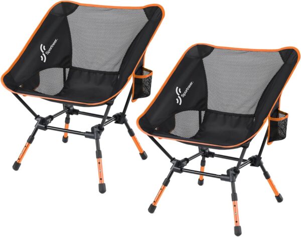 Sportneer Camping Chairs, Folding Chairs for Outside Adjustable Height Beach Chair for Adults Portable Camp Chairs Foldable Compact Backpacking Chair for Camping Hiking Picnic Outdoor - Image 2