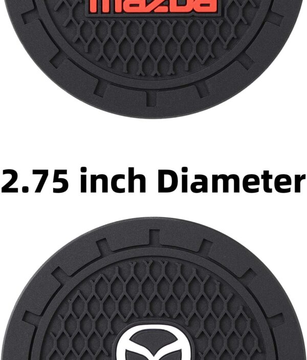 AOOOOP Car Interior Accessories for Mazda Cup Holder Insert Coaster - Silicone Anti Slip Cup Mat for Mazda 3 6 CX-3 CX-5 CX-9 MX-5 (Set of 2, 2.75" Diameter) - Image 4