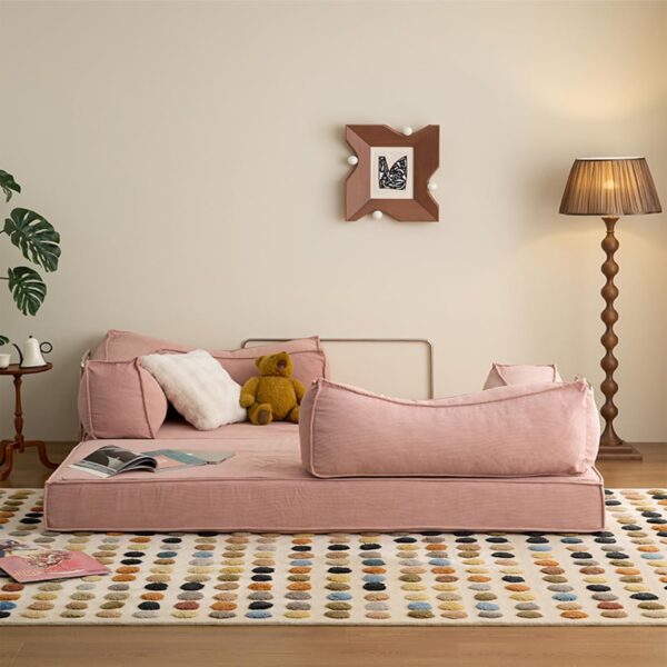Modular Sectional Sofa Couch Convertible Sofa Bed with Removable Backrest and Chenille Fabric Folding Sofa Bed for Living Room 1.5m E - Image 5