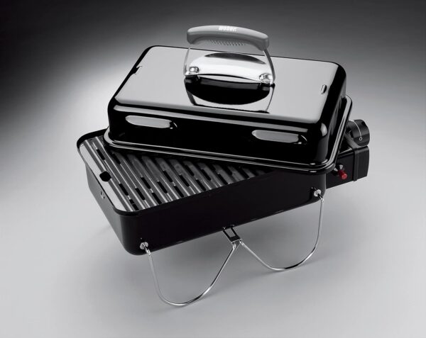 Weber Go-Anywhere Gas Grill, 42 x 26cm Grill Area, Lightweight Portable BBQ Grill, Table Camping Grill with Porcelain-Enamelled Bowl & Lid, Folding Legs - Black (1141056) - Image 5