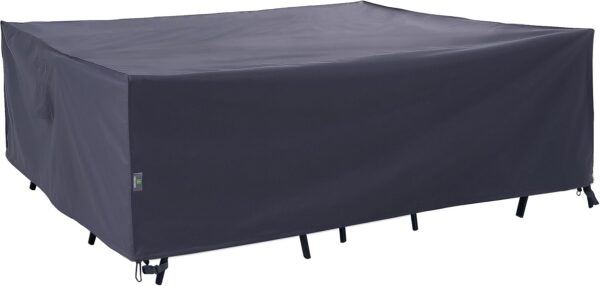 F&J Outdoors Patio Furniture Covers, Waterproof UV Resistant Large Cover for 9 Piece Outdoor Furniture Set, Grey, 100x100x27.5 Inches - Image 2