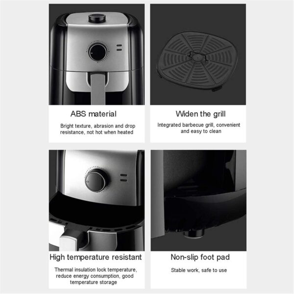 Dbtxwd Low Fat Cooking Air Fryer (1400W 6L) with Rapid Air Circulation System Mechanical Control Timer and Fully Adjustable Temperature Control for Healthy Oil Free - Image 9