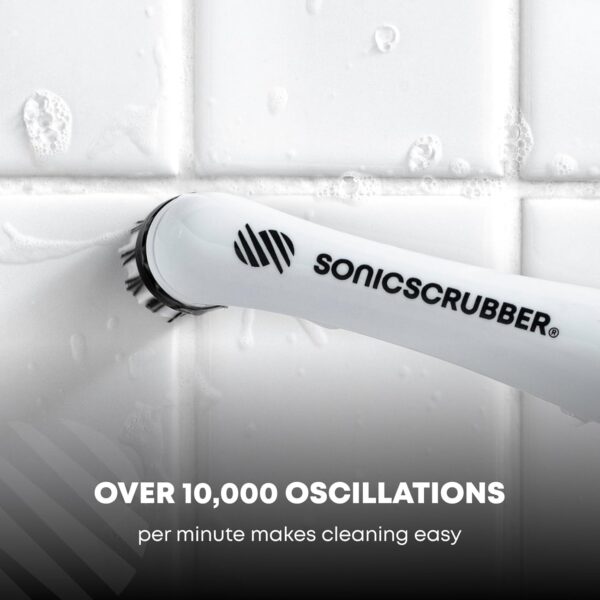SonicScrubber Household Cleaning Brush - Electric Scrubbing Brush - Home, Kitchen & Bathroom - Removes Mould & Cleans Grout (Washing-Up System) - Image 4