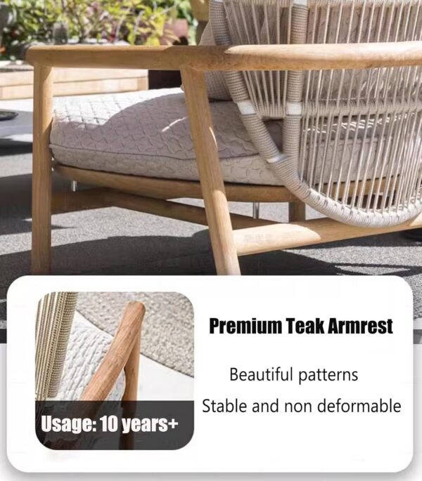 3 Pieces Patio Furniture Set Outdoor Sectional Chairs, Patio Conversation Sets With Coffee Table For Porch, Garden, Backyard - Image 9