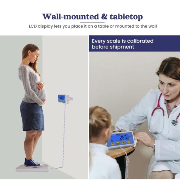 heninhill Medical Scale for Body Weight 440lb/200kg, Heavy Duty Digital Scale with Large Display, Professional Scale for Clinic Gym Home Office - Image 3