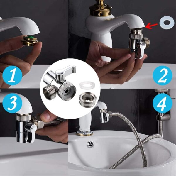 Bidet Shower Kit, Stainless Steel Bidet Hand Shower for Bidet Toilet Shower with 2 Way Shower Diverter, 1.5m Spring Hose and Hand Shower Holder - Image 10