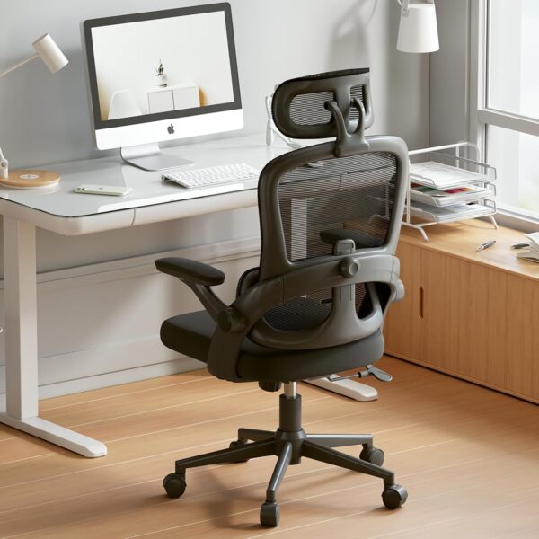 SIHOO M102C Ergonomic Mesh Office Chair, High Back desk chair with 3D Armrests, Up&Down Lumbar Support, Swivel Computer Task Chair, Black - Image 3