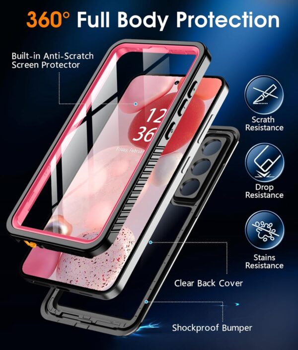 Oterkin for Samsung Galaxy S24 Plus Case Waterproof,[IP68 Underwater] Samsung S24 Plus Case with[Built-in Screen Protector][360°Full Body Sealed][12FT Military Shockproof] Case for S24 Plus - Image 4
