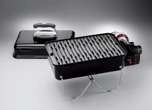 Weber Go-Anywhere Gas Grill, 42 x 26cm Grill Area, Lightweight Portable BBQ Grill, Table Camping Grill with Porcelain-Enamelled Bowl & Lid, Folding Legs - Black (1141056) - Image 6