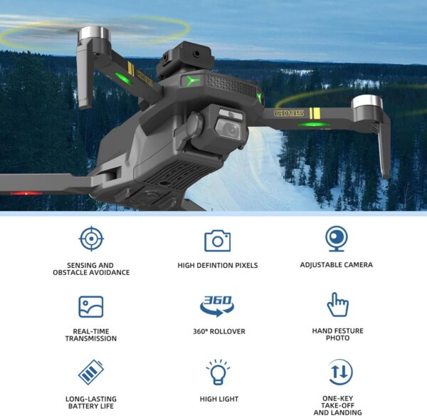 Drone with Camera, 1080P HD Foldable Drone with Gravity Control, Gesture Selfie, Altitude Hold, 360° Flip, One Key Start, 1 Batteries – Beginner-Friendly Toy for 12+ Boys and Girls - Image 4