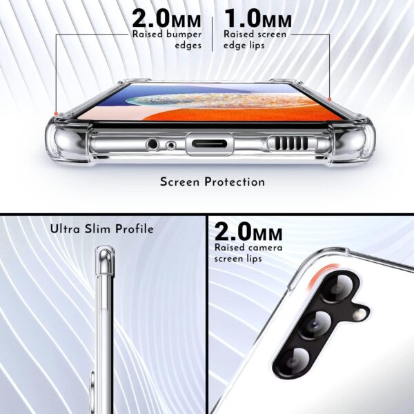 SHIELDS UP for Samsung A14 5G Case, Galaxy A14 5G Case, Minimalist Wallet Case with Ring Kickstand and Card Holder, Transparent Slim Shockproof TPU Bumper Cover for Samsung Galaxy A14- Clear - Image 6