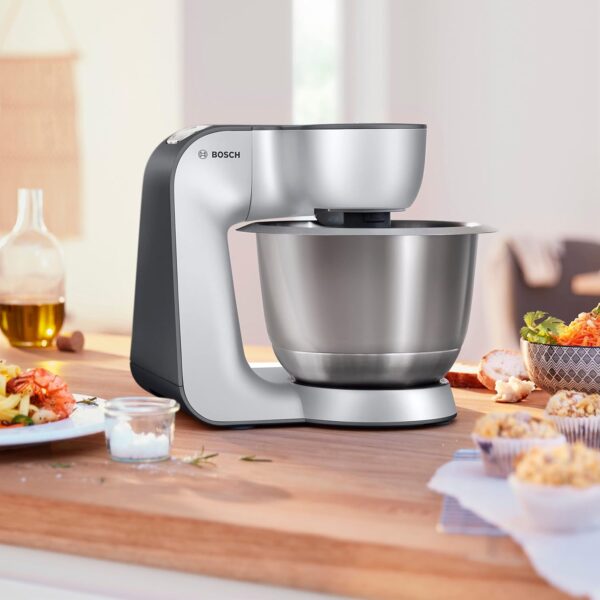 Bosch CreationLine 7 in 1 Stand Mixer MUM58259GB with 11 accessories, 7 Speeds, dough hook, whisk, beater, blender, juicer, mincer, shredder, 1000W, White/Silver - Image 13