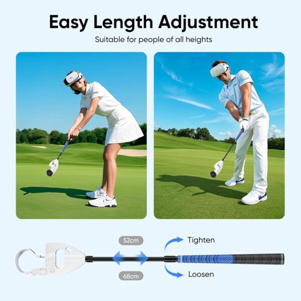 VR Golf Club Attachment Compatible with Meta Oculus Quest 3/Quest 2/Meta Quest 3S, Aluminum Non-Slip Golf Handle Grip for Golf+ 1:1 Molded Controller Adapter & Fixed Plate - Image 4