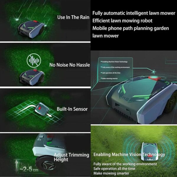 Automatic Robot Lawn Mower with GPS Navigation - Mows Up to 2/3 Acre, 29000 Sq.Ft, APP Control, Schedule, Anti-Theft, Self-Charging, Re-Cutting Capability - Image 4