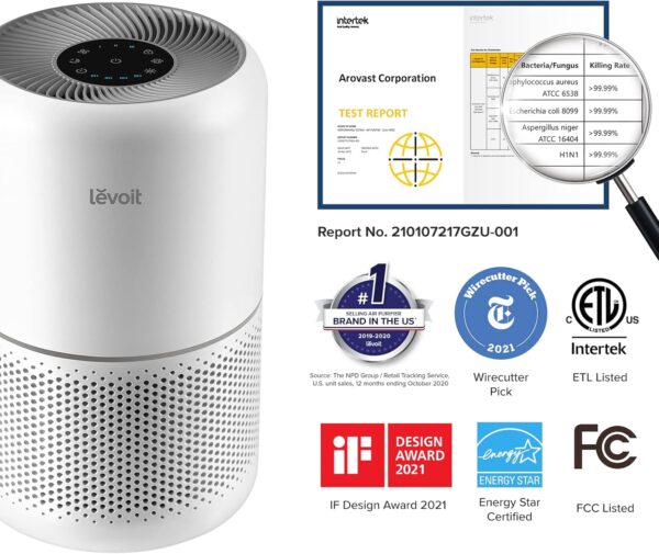 Levoit Air Purifiers for Home Bedroom with H13 HEPA & Carbon Air Filters CADR 187 m3/h & Smart WiFi Air Purifier for Home, Alexa Enabled H13 HEPA Filter, CADR 170m3/h, Remove Allergies - Image 7