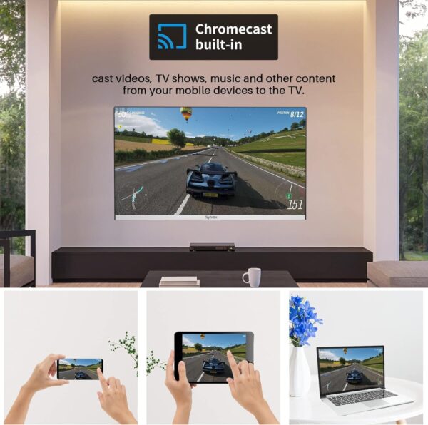 SYLVOX 24 inch Smart TV with DVD Player Built in and Satellite Decoder, Google Play, Frameless RV TV 1080P FHD, Support WiFi Bluetooth, HDMI USB, Android 12V TV for Campervans, Motorhomes, Caravans - Image 8