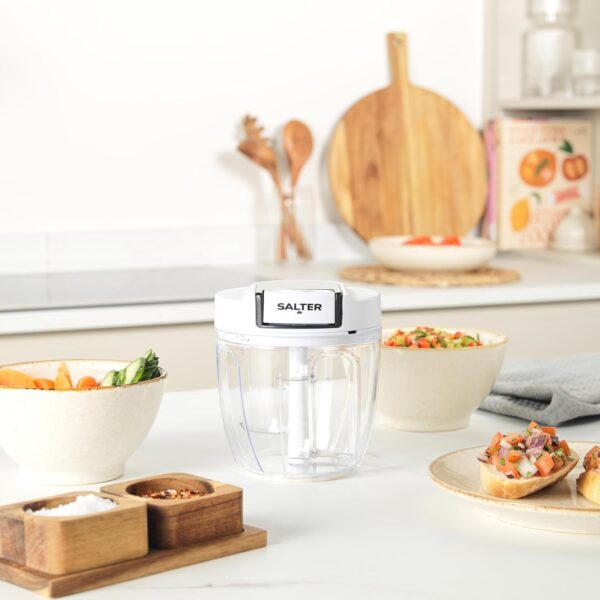 Salter BW12922EU7 Manual Food Chopper – Pull Cord Multifunctional Vegetable Cutter, Mincer for Garlic, Onion, Chillies, Herbs, Pull String Food Processor Dicer for Salad/Salsa, Stainless Steel Blade - Image 10