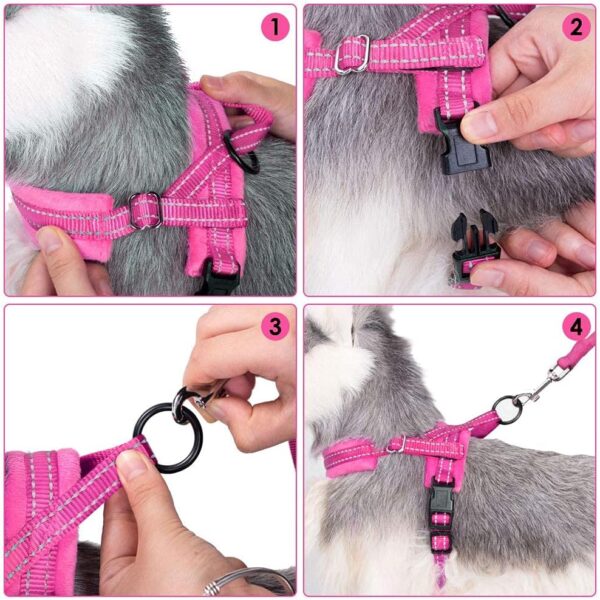 Eyein Dog Harness Small Dog, Anti Pull Heavy Duty Dog Harness and Lead Set, Easy for Walk Vest Harness Soft Padded Reflective Adjustable Anti-Twist Pet Lead Quick fit for Small Puppy Dog Cat(XXS) - Image 8