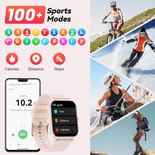 Haulvean Smart Watch for Men Women Answer/Make Calls,1.85''HD Smartwatch with Pedometer 24/7 Heart Rate SpO2 Sleep Monitor,110+ Sports Fitness Watch,IP68 Waterproof Activity Tracker for Android iOS - Image 6