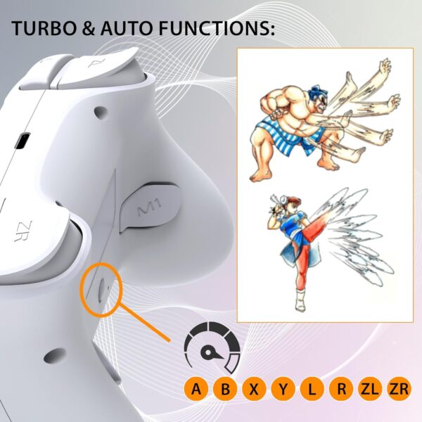 Subsonic – Wireless controller for Switch and Switch Oled – Gamepad bluetooth controller with LED, vibrations ant 6 axis gyro - White - Image 8