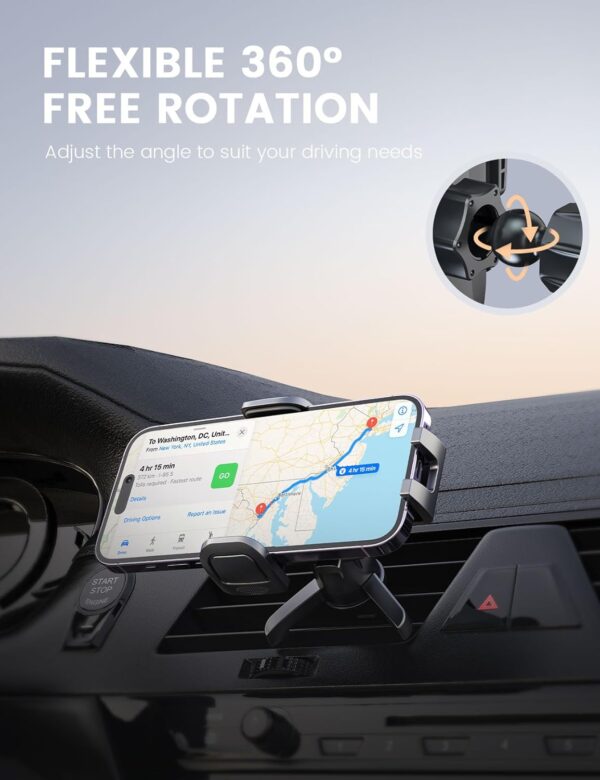 Pnitri Car Phone Holder, Air Vent Protective Car Phone Mount - Hook Clip & Legs Double Support Stable Universal Mobile Mount Cradle Compatible with iPhone/Galaxy/Huawei(4.0'-7.0') - Image 5