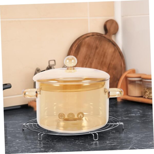 Didiseaon Glass Double-Eared Soup Pot Stovetop Simmering Pot Lid Safe Easy to Use for Electric Stove Induction Cooker - Image 4
