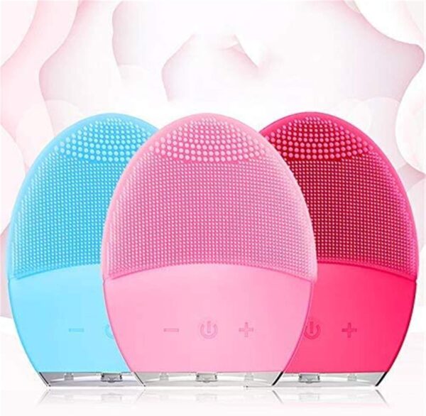 Facial Cleansing Brush and Face Massager Silicone Ultrasonic Vibrating Facial Brush, Waterproof, Rechargeable and Sonic Electric Face Cleansing Exfoliator for Anti-Aging (Pink) - Image 6