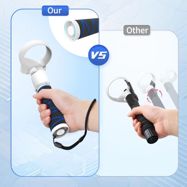 AMVR Handle Attachments Compatible with Oculus Quest 2 Controller Extensions, VR Gorilla Tag Long Arms Grips - Beat Saber Handle for Meta Quest 2, Enhance VR Game Experience - Image 5