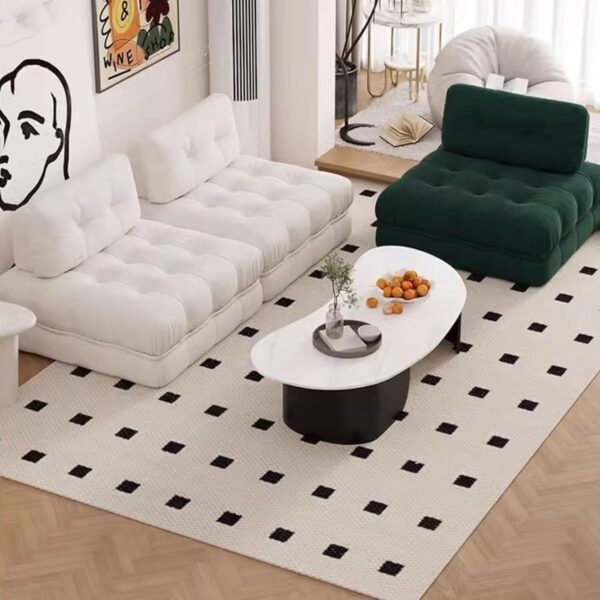 WEIDPHL Modular Tofu Block Armless Sofa, Modern Sectional Sofa Couch with Movable Back Pillow, Lazy Single Floor Sofa Couch, Lying Tatami for Living Room,Bedroom,Balcony,Frosted Velvet Green - Image 5