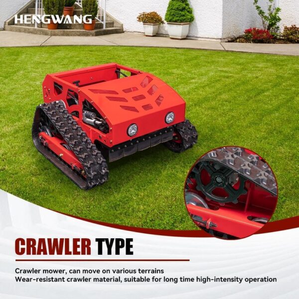 HENGWANG Remote Control Lawn Mower Electric Start 45° Climbing Adjustable Mowing Height Four-Wheel Drive All Terrain Grass Cutter Yard Mower (HW-224-55) - Image 4