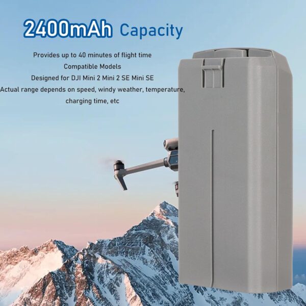 Intelligent Flight Battery, for DJI Mavic Mini 2 Mini 2 SE Mini SE Replacement Spare Battery, 2400mAh 40min Flight Time, Accessory for Drone, Multiple Safety Protection - Image 2