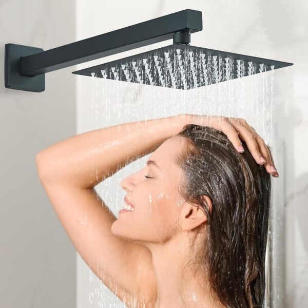 Ackwave Shower Faucet Matte Black Shower System with 8 Inches Rain Shower Head and Handheld Spray Bathroom Luxury Rain Shower Faucet Set Complete Wall Mounted - Image 3