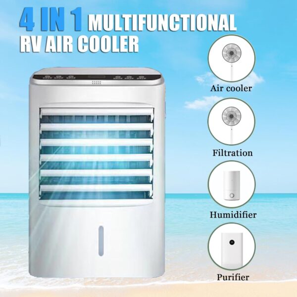 Mini RV Air Conditioner, Portable Air Conditioners Fan, Evaporative Air Cooler with 3 Wind Speeds & 3 Timers, Cooling Fan for Camper Van Truck,12V - Image 3