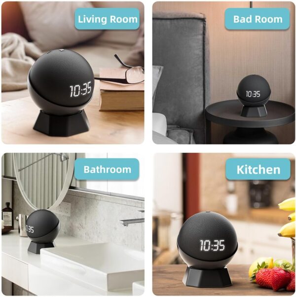 Tiardey Desk Stand, Tabletop Liquid Silicone Mount for Echo Dot (4th and 5th Gen), Perfect for Home Office or Living Room (Black) - Image 6