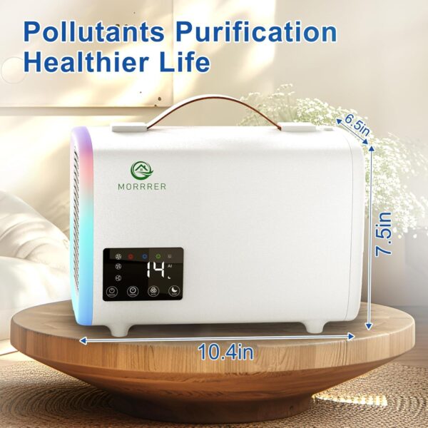 Morrrer Air Purifiers for Bedroom, Air Purifiers Cleaner For Pets Allergies, Air Purifier for Dust, Quiet Baby Air Purifier (White) - Image 7
