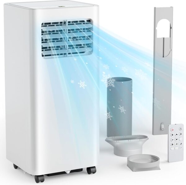 Air Conditioning Unit - Portable Air Conditioner, 4-in-1 - Cooling, Fan, Dehumidifier & Sleep Mode | Remote Control, Digital Display, 24H Timer,Window Kit,Energy Efficient | Covers 215 sq.ft - Image 9