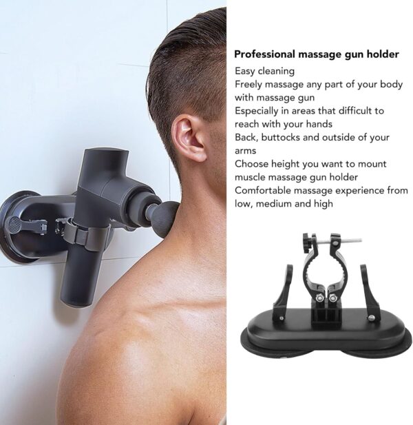 Hands Free Massage Gun Holder for Back with Vacuum Suction Cup Mount, Self Massage in Hard-to- Areas, Suitable for Most Massage Guns - Image 3
