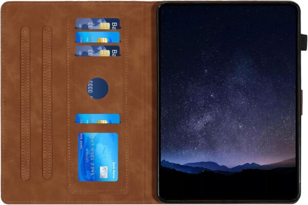 LMFULM® Case for Amazon Fire HD 8/8 Plus 2020 10th Gen (8.0 Inch) PU Leather Case Protective Shell Wallet with Sleep/Wake Stand Case Flip Cover Holster Building Block Print Brown - Image 5