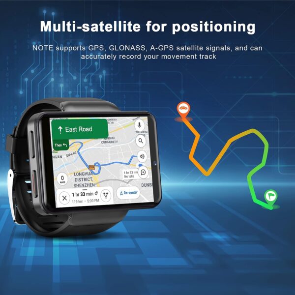 KOSPET NOTE 4G Smartwatch, 2.4" IPS Touch Screen GPS Smart Watch for Men, 3G RAM 32GB ROM Phone Watches with Dual Cameras, Face ID, Heart Rate Monitor, Compatible for Android IOS - Image 5