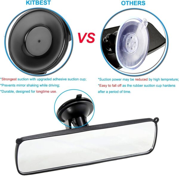 KITBEST Rear View Mirror for Driving Test, Learner Driving Instructor Mirror Car Interior Rearview Mirrors with Suction Cup Universal Car Inside Mirrors for SUV CRV Vans Trucks 250 x 71mm - Image 4