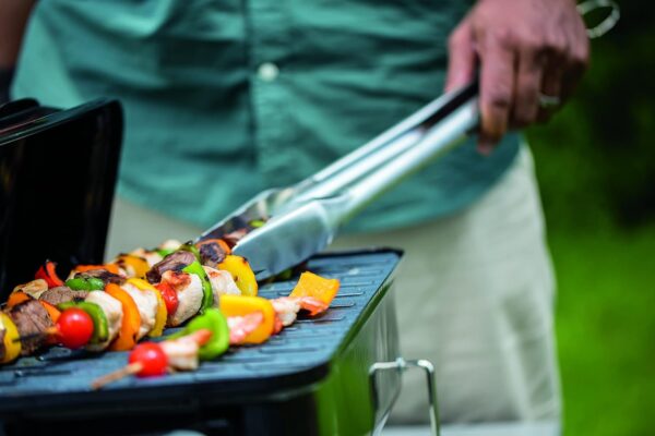 Weber Go-Anywhere Gas Grill, 42 x 26cm Grill Area, Lightweight Portable BBQ Grill, Table Camping Grill with Porcelain-Enamelled Bowl & Lid, Folding Legs - Black (1141056) - Image 20