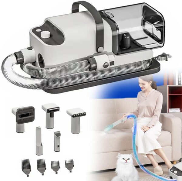 SCHYWL 5-in-1 Dog Grooming Vacuum Kit,Dog Vacuum for Shedding Grooming,Pet Hair Vacuum & Dryer 99% Hair-Powerful Suction & Low Noise,Dog Cat Vacuum Groomer,1.8L Large Capacity - Image 2